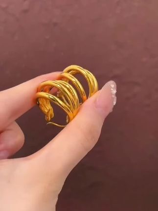 足金999黄金三环圈圈耳环女款耳圈简约猫爪耳饰耳扣 生日礼物女友#首饰分享 #高级感#强烈推荐 #时尚饰品 #黄金