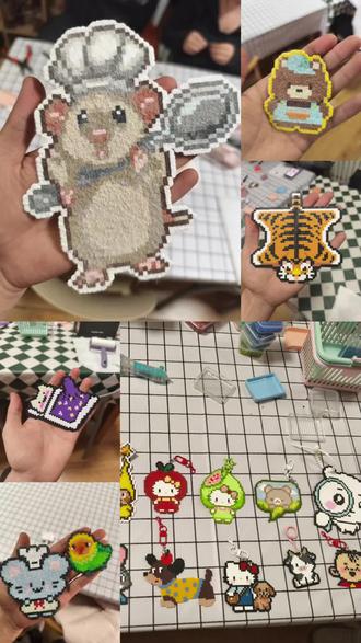 拼豆纯享版~#手工diy #拼豆#圣诞节 #跨年#闺蜜