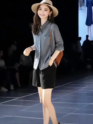 #条纹衬衫#高级感穿搭 #秋冬穿搭 #洋气减龄 #引领时尚潮流