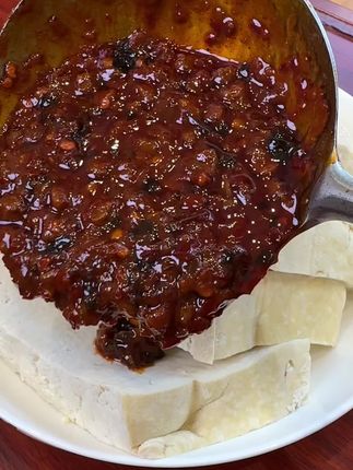 野苏子酱 今天盖个豆腐,延边朝鲜族野苏子酱,酱里不含肉,咸口味微辣的口味特别正宗#地方特色美食 #酱