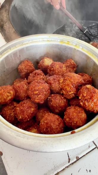 #肉圆子 南方习俗油炸糯米肉圆子,家家户户必做的美食,代表一家人团团圆圆,#分享家乡美食