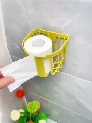 墙角一抹亮黄,悄然点缀生活。免打孔设计,守护墙面完整,实用与美观兼得。#卫生间纸巾盒#卫生间置物架#免打孔置物架 #生活好帮手#结实耐用