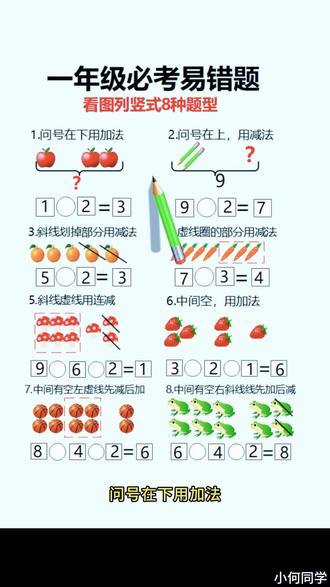 #一年级 必学的8种 #看图列算式 给他准备一套,每天练习15分钟,打牢数学基础#小学数学 #一年级数学 #每天学习一点点