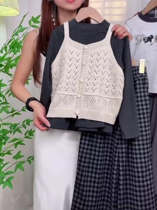 女童韩系三件套秋款2025新款针织马甲套装洋气阔腿裤#童装 #童装搭配 #高品质童装
