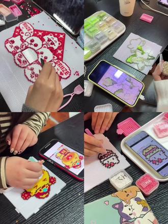 新年不知道去哪玩?就来造物空间拼豆吧!!!#亲子diy #亲子手工制作 #闺蜜手工