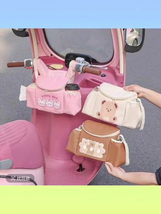 【新品】电动车前置收纳包卡通防水置物包户外便携妈咪包婴儿车杂物#电动车前置收纳包#置物包