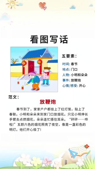 #—二年级 看图写话是难点,很多孩子不会写,给他准备这本看图说话写话,每天读一篇,提高写作能力 小学语文#写作技巧#一二年级看图写话