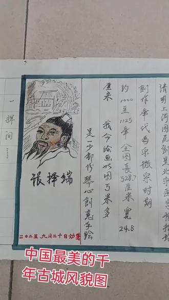 千年古城风貌,纯手绘画