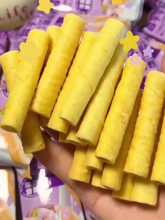 香芋牛奶蛋卷#零食推荐 #这也太好吃了 #健康零食 @抖音创作小助手