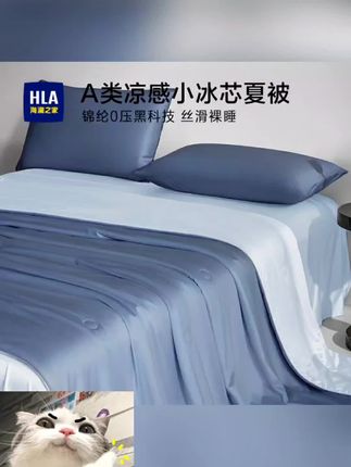 海澜之家A类凉感夏凉被双面冰丝空调被可机水洗被芯夏季被子薄款#好用 #热门推荐 #爆款