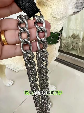 304不锈钢狗链子大型犬中型犬小型犬铁链项圈狗绳防咬全套栓狗链#不锈钢狗链子#狗链 #大中型犬栓狗链 #强烈推荐 #遛狗牵引链