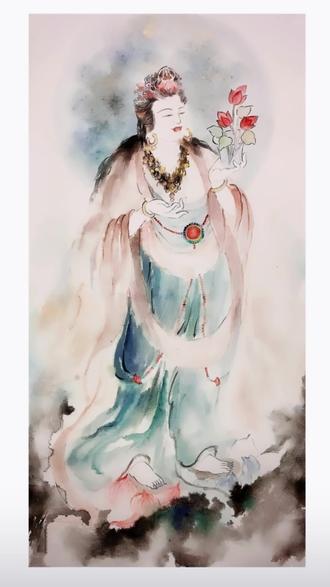 妙法莲华~🪷
#书画养心 #国画 #传统文化 #观音菩萨