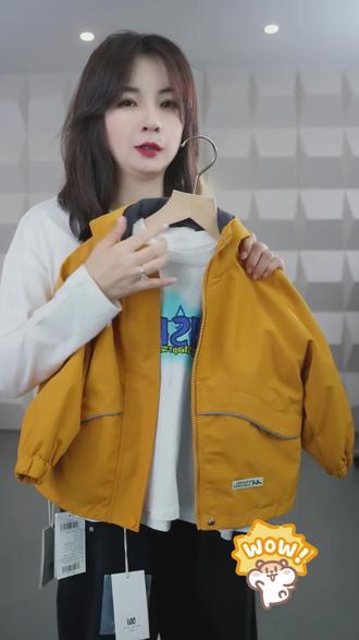 多多家4级防泼水.加绒儿童春秋户外抗风反光夹条活页外套