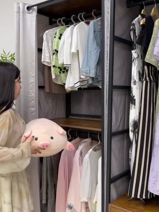 衣架落地卧室挂衣架衣服收纳架2025新型多层金属衣架落地次净衣区#落地卧室挂衣架#衣服收纳柜#居家好物 #好物推荐 #博博园艺