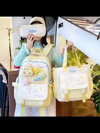 高颜值书包女生初中生小学生三到六年级大容量可爱轻便双肩包背包#书包#双肩包#背包