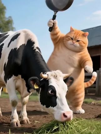 橘猫今天跟牛干上了 #橘猫 #橘猫还是那个橘猫 #搞笑#搞笑视频纯属娱乐开心就好 #搞笑视频