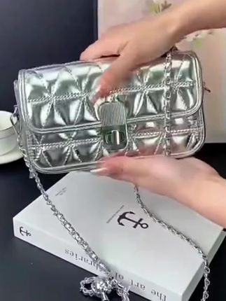 包包女2025新款超火上班通勤银色百搭精致小包小众链条斜跨包包女#斜跨包#包包#通勤包#链条包#百搭包包