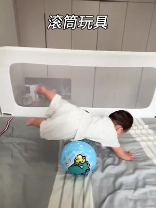 婴儿爬行学步训练充气滚筒宝宝铃铛引导健身儿童早教益智玩具#滚筒玩具