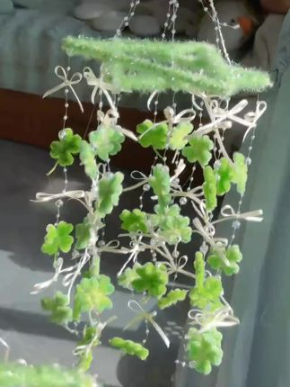 一个人给另一个人最好的礼物是时间 四叶草风铃挂件材料包 #扭扭棒 #四叶草 #铃兰 #礼物
