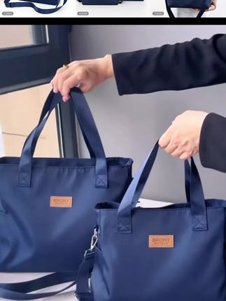 #男士手提包A4文件公文包男女通用上班通勤休闲布包外出单肩斜挎包