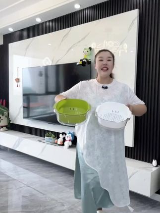 高颜值双层清洗透明沥水篮多功能加厚镂空耐用大容量洗蔬果篮#沥水篮 #沥水篮好物 #洗果篮 #洗果篮好物