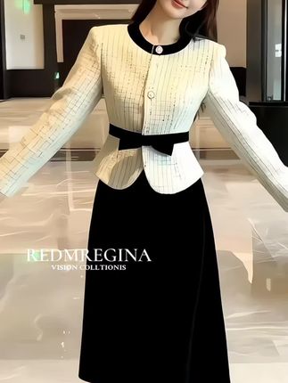 大码气质一整套穿搭轻奢高级感巨好看小香风撞色外套半身裙套装女#小香风撞色外套半身裙套装#气质套装@抖加上热门 @抖音小助手