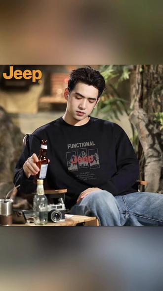 Jeep长袖T恤卫衣男#长袖t恤男 #卫衣男 #t恤男
