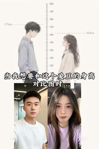 和爱豆身高对比图ai指令教程来啦#身高对比图 #金泰亨 ##身高差示意图 #剪映 #剪映图片设计 男女身高对比图ai指令