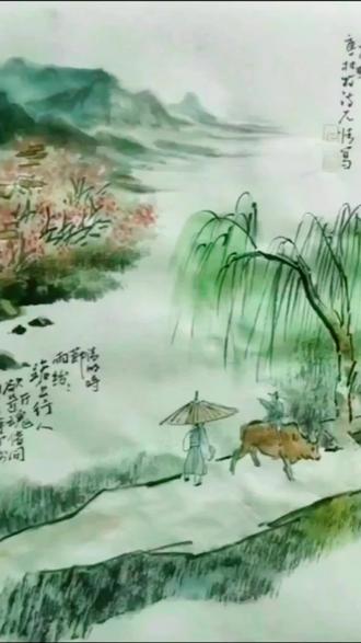 杜牧最著名的清明诗《清明》#古风绘画 #感受国画的意境之美 #纯手绘 #传统文化