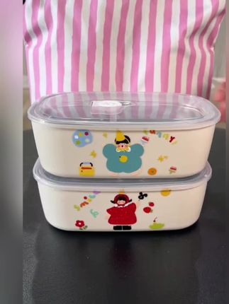 可爱的卡通饭盒,304不锈钢的材质,上班上学都适用,还可以微波炉加热#不锈钢饭盒 #304不锈钢 #带饭一族 #餐盒 #便当盒