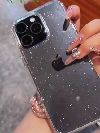 ins轻奢透明细闪适用iPhone16/15proMax高级苹果14手机壳13女12套#手机壳推荐 #视频同款在商品橱窗