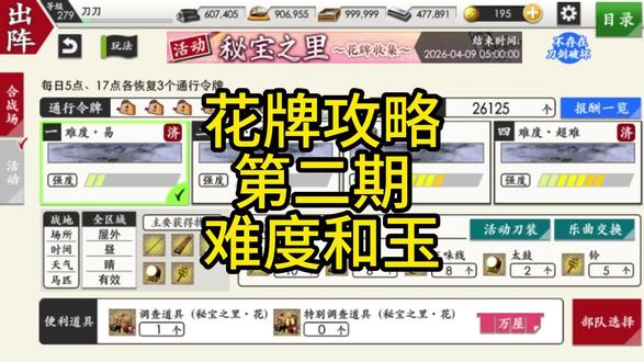 花牌活动攻略第二期#刀剑乱舞