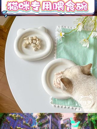 多场景适用猫食盆。猫条冻干罐头都适配。防打翻设计安心用。助力猫咪轻松进食。#猫咪用品 #宠物喂食 #防打翻碗 #猫碗
