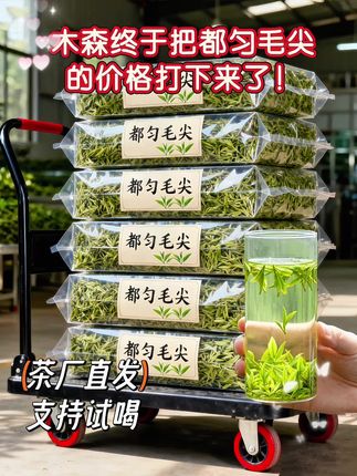 都匀毛尖,中国十大名茶之一!源自贵州黔南,独特的 “三绿透黄”特色。其外形条索卷曲,白毫尽显;茶汤黄绿明亮,嫩香扑鼻;滋味鲜爽回甘,醇厚悠长。每一口都饱含自然的韵味,无论是自饮还是送礼,都是绝佳之选,快来品尝这杯人问仙茗吧!#召唤茶友 #口粮茶推荐 #毛尖茶 #超便宜超划算 #支持三农扶持三农发展