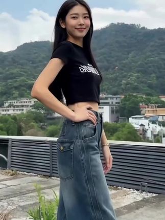 #弯刀牛仔裤 #直筒休闲裤 @DOU+上热门🔥