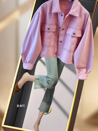春秋牛仔外套#春秋新款 #潮流时尚穿搭 #春秋外套女 #牛仔外套