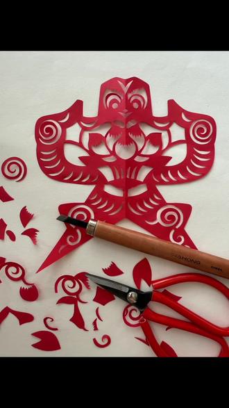 当风筝🪁遇上风#手工剪纸 #刻纸 #剪纸 #非遗剪纸 #手工制作