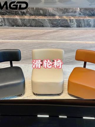 北欧轻奢儿童复古#溜溜凳#滑轮椅 客厅沙发#换鞋凳 万向静音靠背#滑轮凳