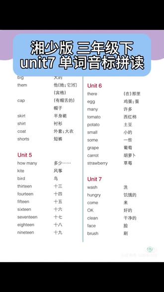 湘少版英语最新版,三年级下册,unit7单词音标拼读。学会拼读音标,正确掌握单词发音,碰到生词也能拼,高效记单词#三年级英语 #音标#英语基础教学 #创作者中心 #创作灵感