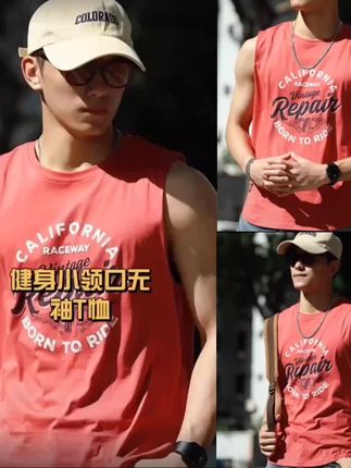 宽肩印花背心T恤男士宽松薄款运动男2025新款爆款坎肩健身无袖#印花背心 #背心T恤 #健身无袖背心男 #健身坎肩背心 #男士宽松背心