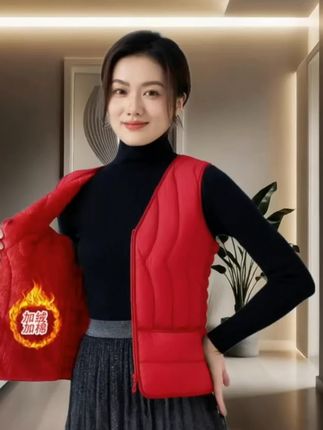 秋冬加绒加厚加大码中老年内穿保暖棉服马甲背心#面料柔软舒适 #保暖又好看 #穿出自己的风格 @贵飞好物 @八姐大码女装