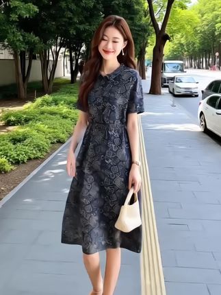 夏季收腰显瘦a字碎花连衣裙#优雅气质 #显瘦连衣裙 #夏季穿搭 #时尚穿搭