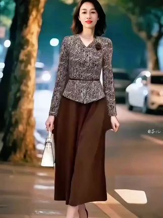 高档时尚洋气假两件连衣裙2025春秋新款减龄收腰显瘦气质拼接长裙