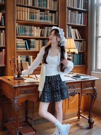 碎花系带荷叶边松紧高腰半身裙女夏季新款韩版显瘦a字短裙子#半身裙#a字短裙子#高腰半身裙#精致穿搭 #甜美穿搭