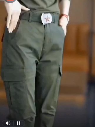 #秋季新款休闲运动套装长袖长裤工装套装水兵舞服饰军绿 色套@与辉同行 @DOU+小助手