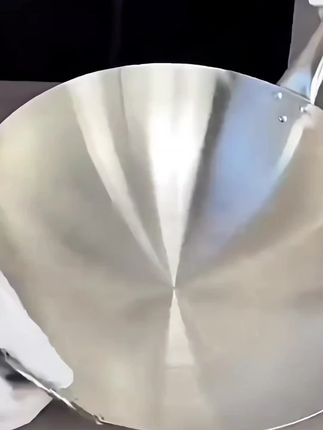 单柄不锈钢炒锅,圆底商用饭店厨师专用煤气燃气灶家用炒菜锅炒饭锅#单柄不锈钢炒锅