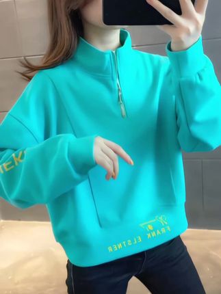 #今日穿搭分享#品质女装#时尚百搭半高领卫衣#洋气减龄穿搭