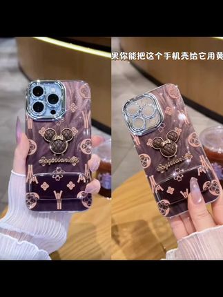 米奇适用苹果vivo华为oppo小米iPhone16羽纱无边框手机壳