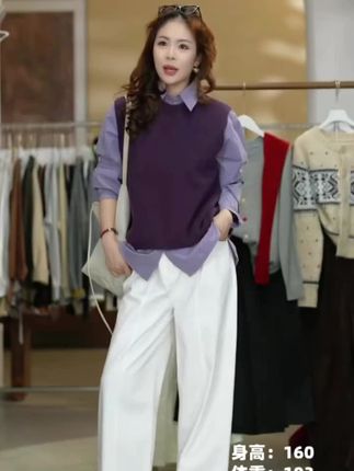 @几里与麻针织马甲,很显瘦!搭什么都好看!#穿搭分享 #女装穿搭 #女装搭配