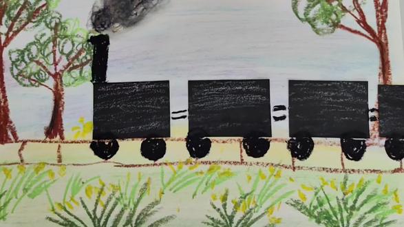 请上车,开往幸福的小火车~#画画🎨